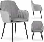 Leobert LUGO chair - silver gray velvet / black legs x 1