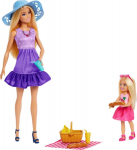 Mattel Barbie: Family & Friends - Barbie Malibu & Club Chelsea Sister PicNic Dolls (JBF43)