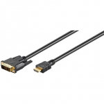 Wentronic Goobay | DVI-D/HDMI cable, gold-plated | DVI-D male Single-Link (18+1 pin) | HDMI male (type A) | HDMI to DVI-D | 1.5 m