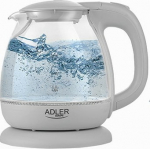 Adler | Kettle | AD 1283G | Standard | 1100 W | 1 L | Plastic/Glass | 360&deg; rotational base | Grey