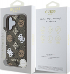 Guess PU 4G Peony MagSafe Case for iPhone 16 / Brown