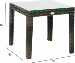 Side table WICKER 50x50xH45cm, dark brown