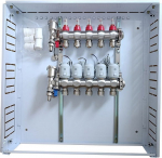 Hismart Heating Manifold 5 Loops with Thermal Actuators NC AC230V and Flow Meters