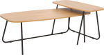 Coffee table DUO 2pcs 120x48xH40cm, 75x40xH48cm, ash/black