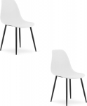 Leobert Scandinavian white chair WAT black legs 2 szt. do kitchen office Loft