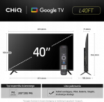 CHiQ L40FT TV 40'', FHD, smart, Google TV, dbx-tv, Dolby Audio, Frameless