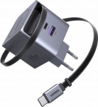 Ugreen Nexode Pro series X614 - Netzteil - GaN - 45 Watt - 3.25 A - QC 2.0, QC 3.0, QC 4.0, QC 4.0+, Power Delivery 3.0 + PPS, Apple Fast Charge, Fast Charge, FC - 3 Ausgabeanschlussstellen (2 x USB-C, USB)