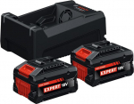 BOS Bosch Power tool batteries with fast charger EXPERT Starter Set 18V Li-Ion 2 x 5