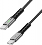 LogiLink USB-C 20 Gb/s, 100W 1.0m w braided black - kabel LogiLink USB 3.2 Gen2x2 Type C, C/M do C/M, 20 Gb/s, 100 W, 4K, LED, metal, czarny, 1.00m