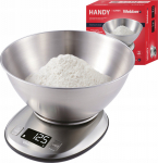 Waga kuchenna WEBBER EK4390 INOX stainless steel LCD 5kg 1g tare bowl