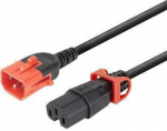 MicroConnect Powercord C14 IEC Lock+ Dual, Locking - C15 IEC Lock+ black
