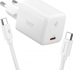 Toalaadija Essential 45W USB-C (adapter + USB-C kaabel 1.2m), valge, EE451EU, Spigen