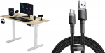 Desk SENSE7 elektryczne Nojo 120x60 White Pine + kabel usb