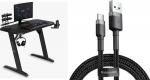 Desk SENSE7 Nomad Classic Gaming Black 120x60 cm + kabel usb