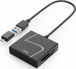 Hama 00200148, CF, CF Typ II, MS Duo, MS PRO Duo, Speicherstick (MS), MicroDrive, MMC, SD, SDHC, SDXC, MicroSDHC,..., Schwarz, 5000 Mbit/s, USB 3.2 Gen 1 (3.1 Gen 1) Type-A/Type-C, 14 mm, 60 mm