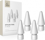 Nutipliiatsi otsikud Stylus Tips, Apple Pencil / Apple Pencil Pro, valge, komplektis 4tk, Tech-Protect