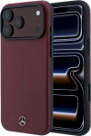 Mercedes-Benz Mercedes Leather Semi Wrap Iconic Line MagSafe for iPhone 18 Pro Max / 17 Pro Max / burgundy