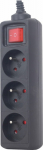 EnerGenie | Power strip, 3 FR sockets, 10 A, C14 plug | EG-PSU3F-01