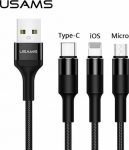 Kabel USB Usams USB-A - 1.5 m Czarny (SJ2193IN101)