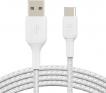 Belkin USB-C/USB-A Cable 1m braided, white CAB002bt1MWH