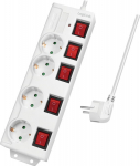 LogiLink 4 jack 1.5m White | switch - Listwa zasilająca 4 jack CEE 7/3 1.5m White