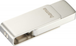 Hama Uni-C Rotate Pro, 256 GB, USB Typ-C, 3.2 Gen 1 (3.1 Gen 1), rotating ring, Silber