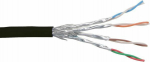 InLine Patchcord sieciowy S/FTP, PiMF, Cat.6, czarny, AWG27, PVC, CU, 100m (76499S)