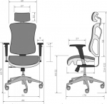 Office chair Diablo Chairs V-Basic Black Gray