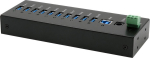 Exsys USB 3.2 Hub Gen1 with.Netzt. USB-Cable DIN rail mounting kit