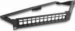 Delock Patch Panel - abgewinkelt, With strain relief - Cabinet assembly - Schwarz, RAL 9005 - 1U - 48.3 cm (19")