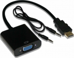 INCA Adapter IHTV-7TS HDMI > VGA St. + USB Audio, 1080P, SW retail
