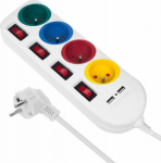 Listwa zasilająca Maclean 4 jack 1.5 m White (MCE229 W)