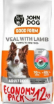 John Dog John Dog GOOD FORM Adult veal with lamb 12 kg