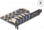 Delock USB-Adapter - PCIe 2.0 - USB x 5 + USB-C