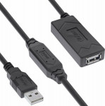 Kabel USB Manhattan USB-A - USB-A 25 m Czarny