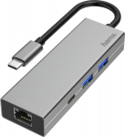Hama Hub Multiport USB-C 2xUSB-A 3.2/ 1xUSB-C/ 1xLAN - Hub Multiport USB 3.1 | 3 ports | USB-C | LAN