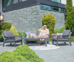 Garden furniture set TOMSON table, sofa and 2 chairs, grey