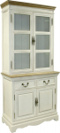 Display cabinet SAMIRA 85.5x39.5/31xH189.5cm, antique white/natural