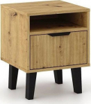 TOP E SHOP SCANDI 1S SLIM OAK ARTISAN BEDSIDE TABLE