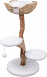 NAC Cat tree, be�that- bia�y,100cm, on a wooden leg, z a basket and two seats