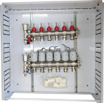 Hismart Heating Manifold 6 Loops with Thermal Actuators NC AC230V and Flow Meters