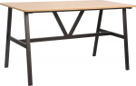 Dining table SVEA 140x70xH76cm, ash/black