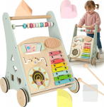 RoGer Wooden Baby Walker Push Toy 12m+ Blue