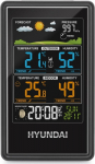 Hyundai HY-WS2350 - Color: czarny | Weather forecast with animations | Battery powered, Network | Budzik, calendar