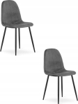 Leobert PADVA chair - dark gray velvet / black legs x 2