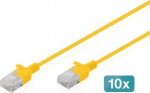 Digitus CAT6 U/UTP SLIM PA 10X2M YELL, 10X 2M LSZH AWG 32/7 YELLOW