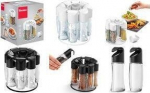 Metaltex Spice rack Spice 8 unfilled, round, black, material: glass PS carousel
