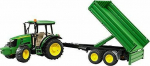 Bruder Tractor John Deere 5115M z trailer by dump truck (02108)