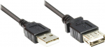 Alcasa Good Connections USB2.0 Verl&auml;ngerung A-St.-A-Bu. schw. 1.8m