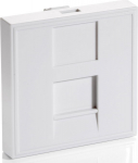 Equip front panel 1xKeystone French 45x45mm RAL9010 Polybeutel